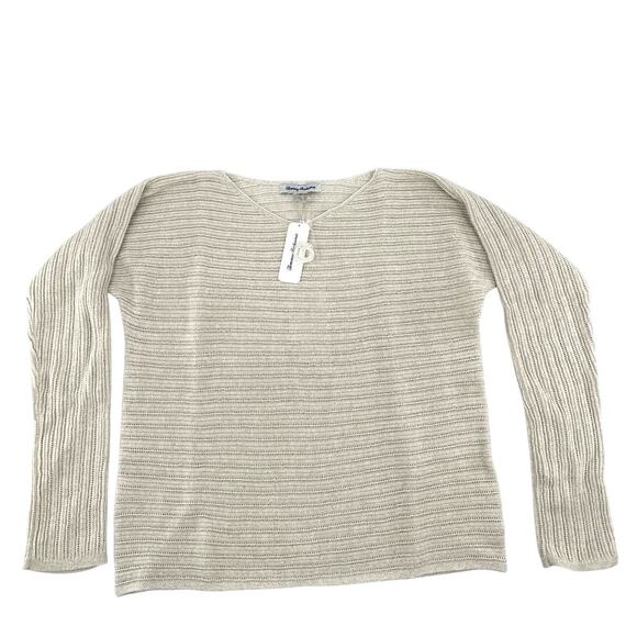 Tommy Bahama Women's Soft Gold Jewel Bay Sequin V-Neck Sweater Size M - Picture 4 of 9